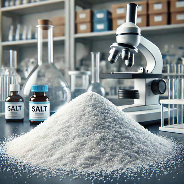 a pile of salt in a lab bench