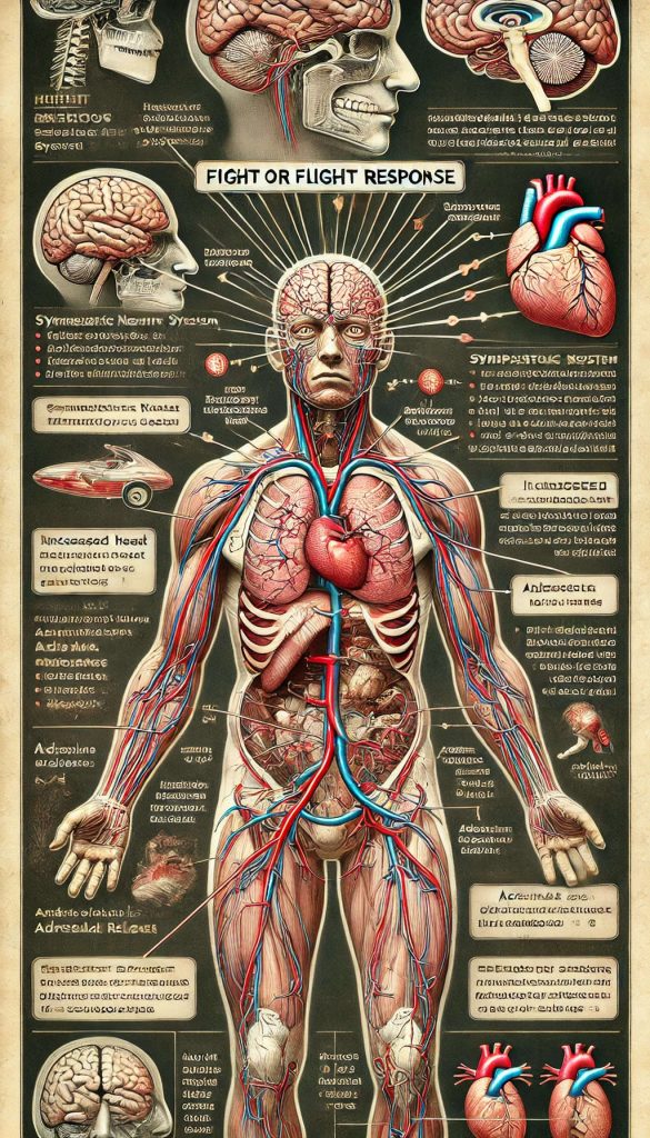 Stylized autonimc system. In the form of an old anatomy text book