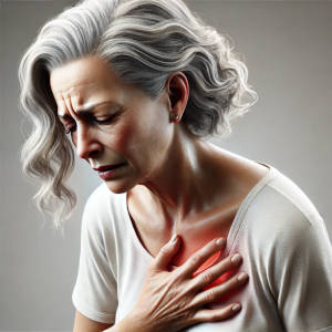 woman having Chest pain